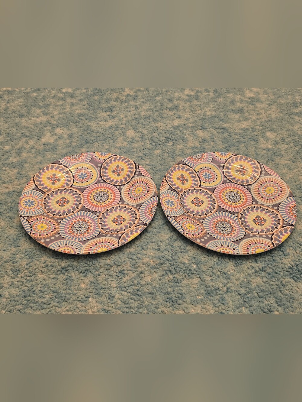 NEW Set of Two (2) Vera Bradley Melamine Luncheon Plates in Sunny Medallion